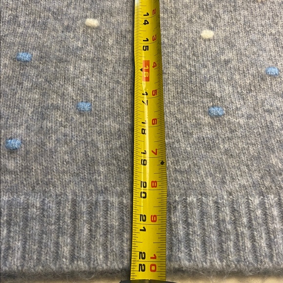 LOFT Gray Sweater with Pastel Dots - Picture 13 of 14